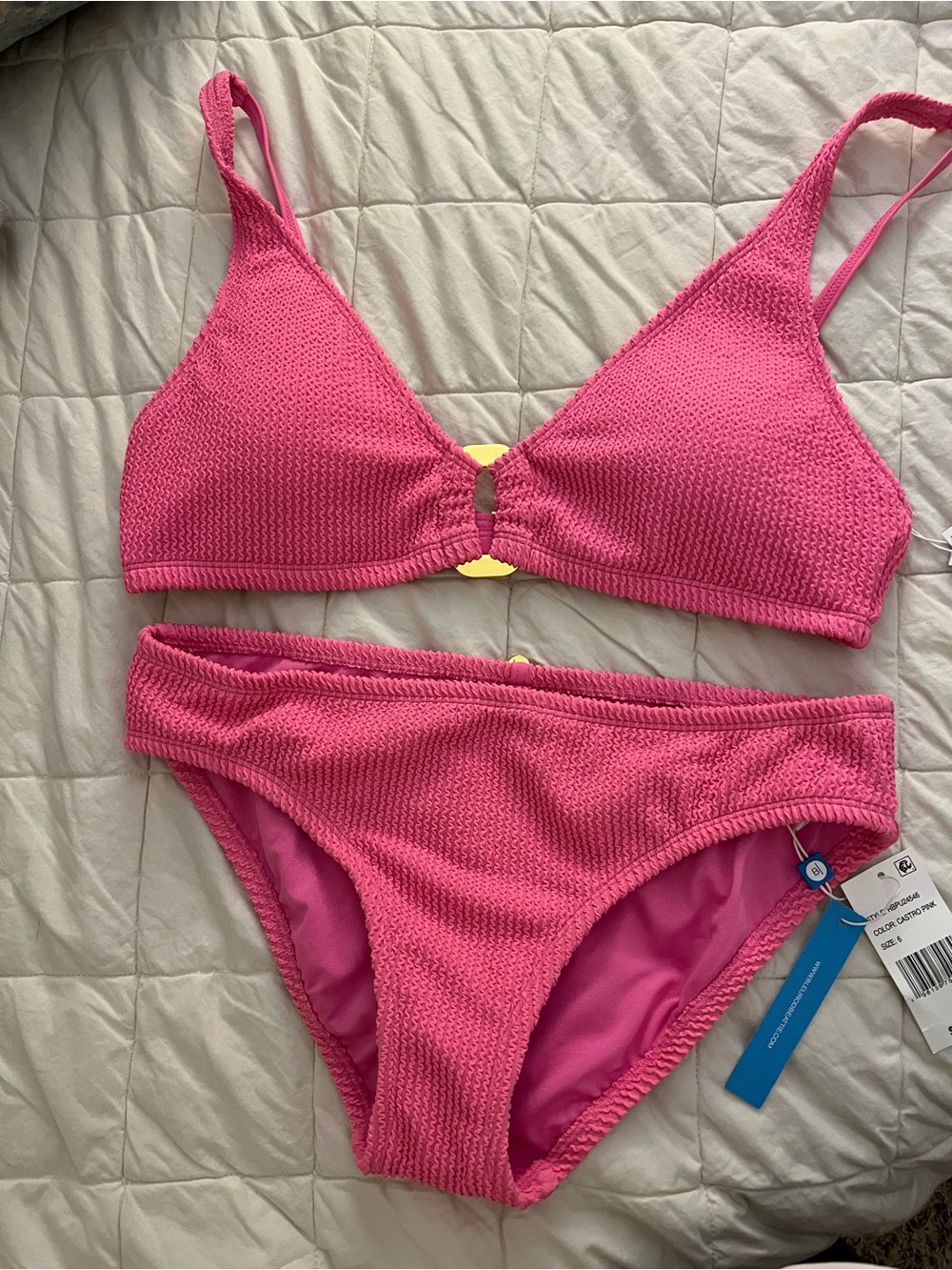 NWT BleuRodBeattie bikini , pink crinkle